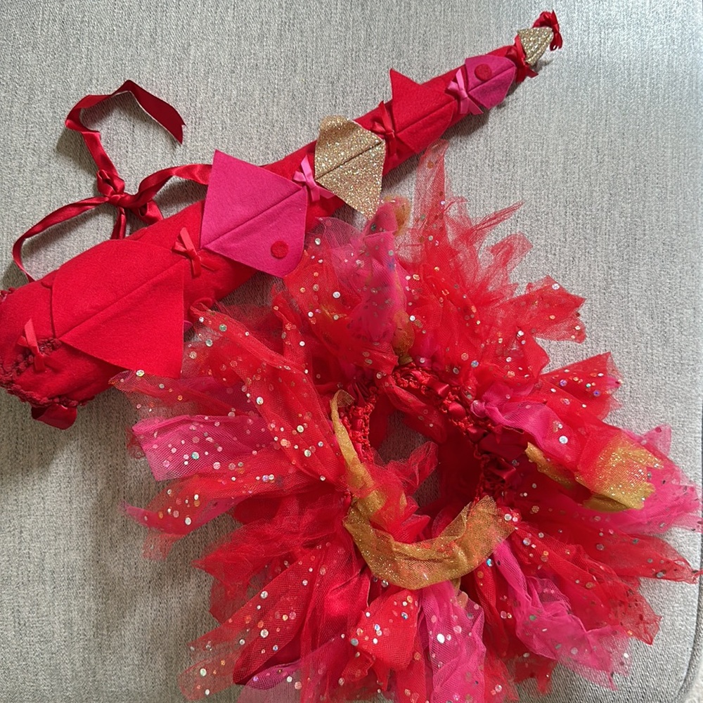Girls dinosaur tail and tutu.